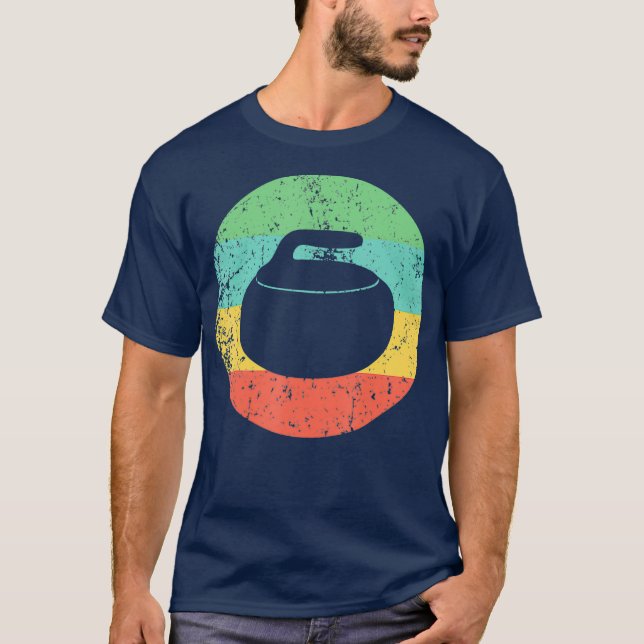Curling Vintage Retro Curling Stone T-Shirt (Front)