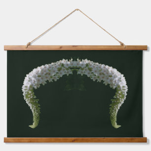 Curling White Wildflower Abstract Hanging Tapestry