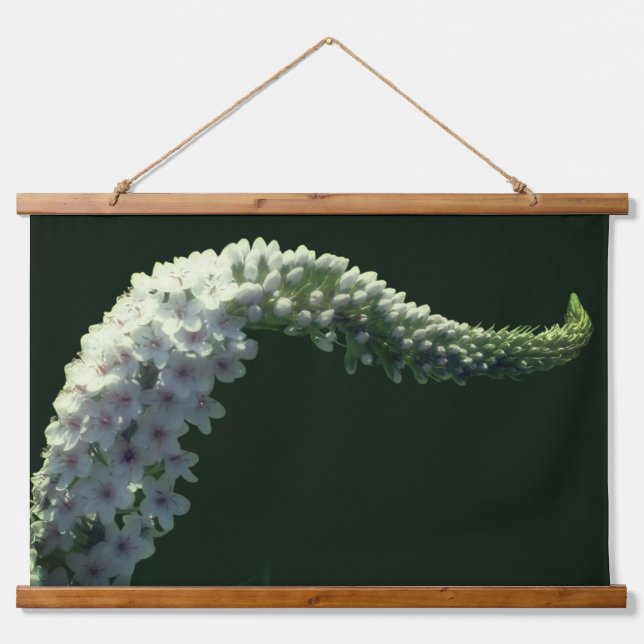 Curling White Wildflower  Hanging Tapestry (Front)