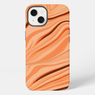 Curlings in tones of orange, curved brown cylinder iPhone 13 case