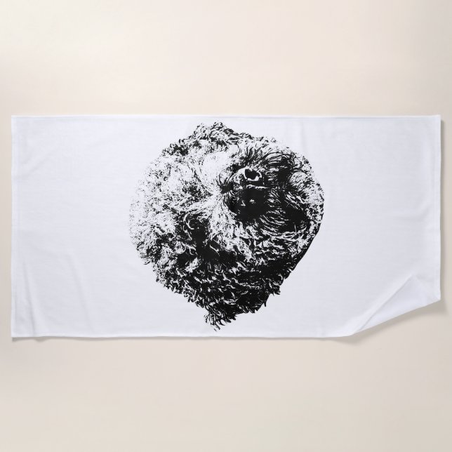 Curls at the Shore Beach Towel (Front)