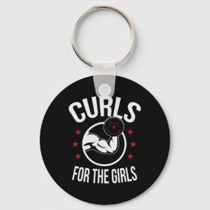 Curls For The Girls Funny Bodybuilding Weightlifti Key Ring