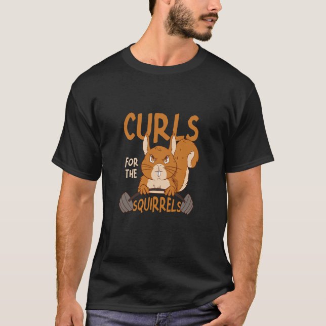 Curls For The Squirrels Small Animal Squirrel T-Shirt (Front)