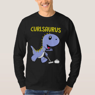 Curlsaurus  Dinosaur  Curling Sport Costume T-Shirt