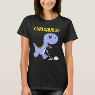 Curlsaurus  Dinosaur  Curling Sport Costume T-Shirt