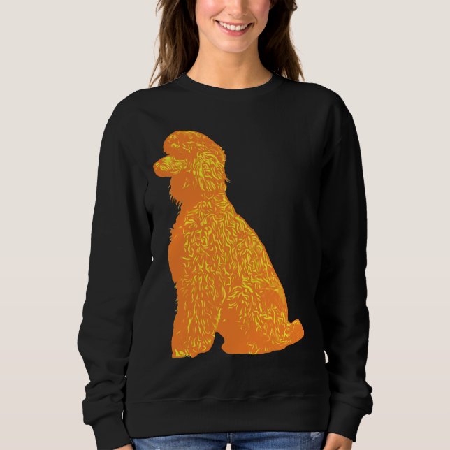 Curly Apricot Ppoodle sitting     Sweatshirt (Front)
