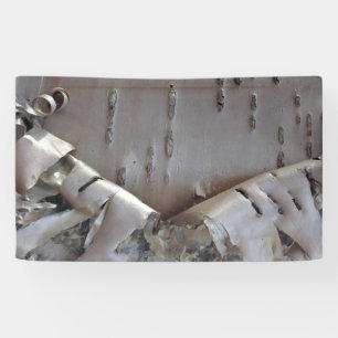 Curly Birch Bark Tree Rustic Banner