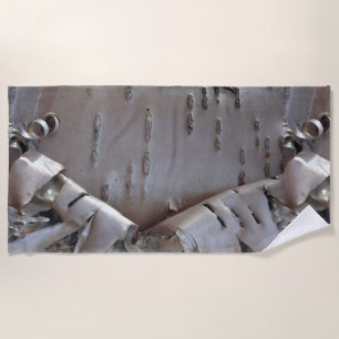Curly Birch Bark Tree Rustic Beach Towel