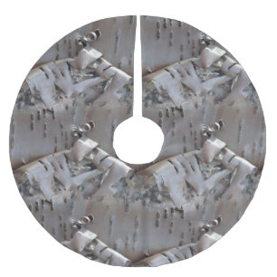 Curly Birch Bark Tree Rustic Brushed Polyester Tree Skirt