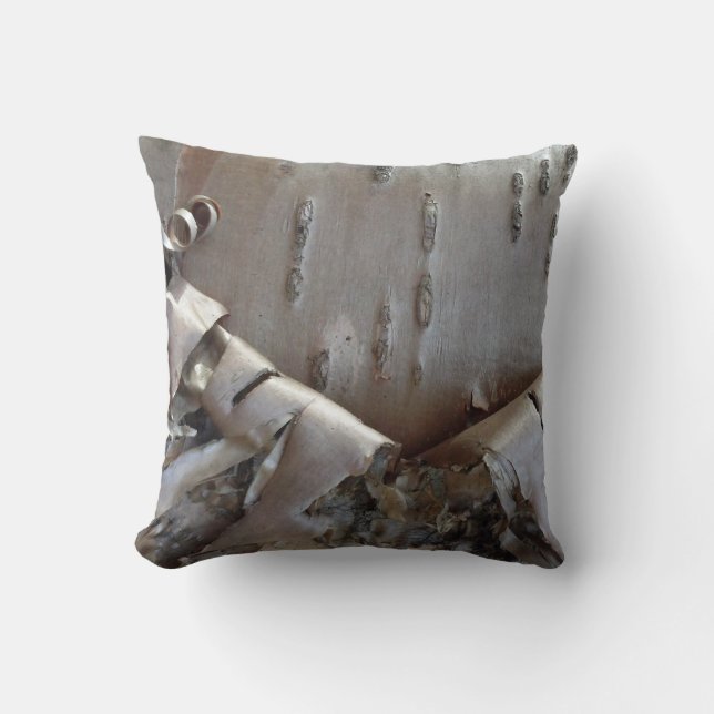 Curly Birch Bark Tree Rustic Cushion (Front)