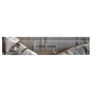 Curly Birch Bark Tree Rustic Nameplate