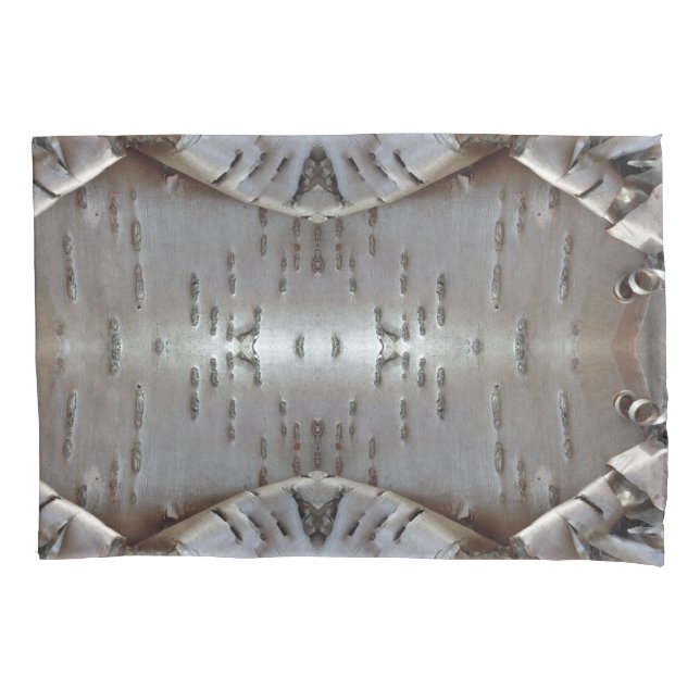Curly Birch Bark Tree Rustic Pillowcase (Front)