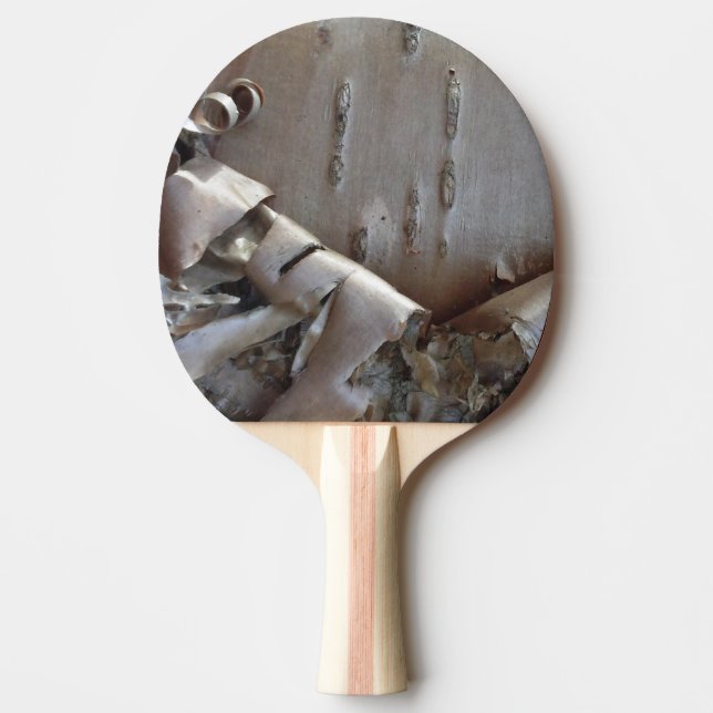 Curly Birch Bark Tree Rustic Ping Pong Paddle (Front)