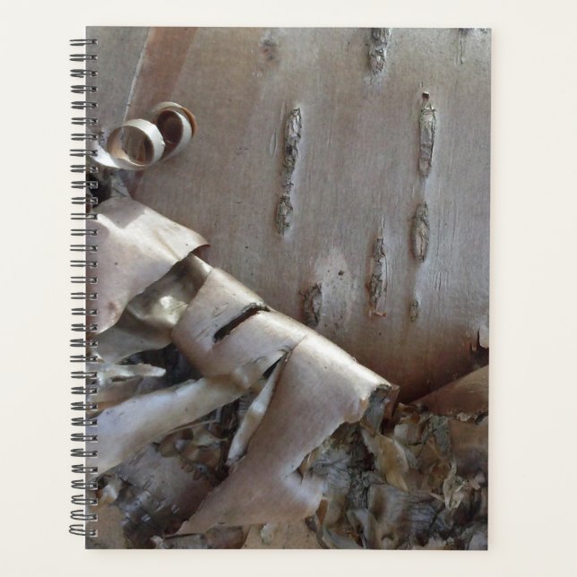 Curly Birch Bark Tree Rustic Planner (Front)