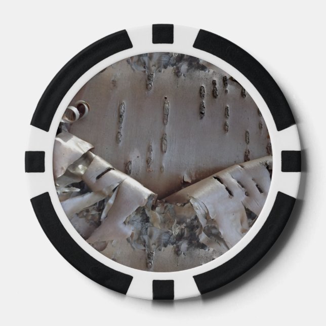 Curly Birch Bark Tree Rustic Poker Chips (Front)