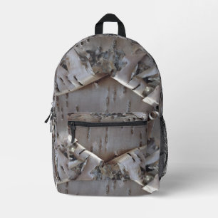 Curly Birch Bark Tree Rustic Printed Backpack