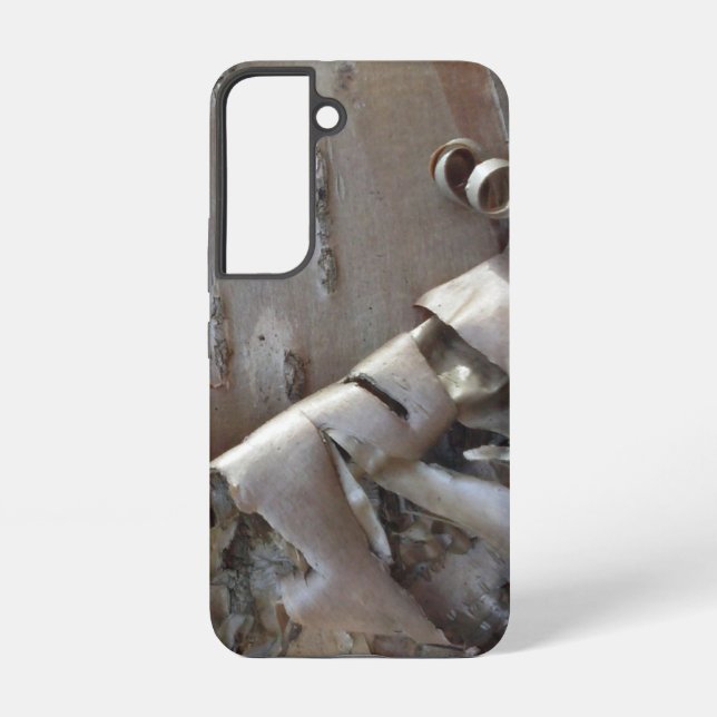 Curly Birch Bark Tree Rustic Samsung Galaxy S22 Case (Back)