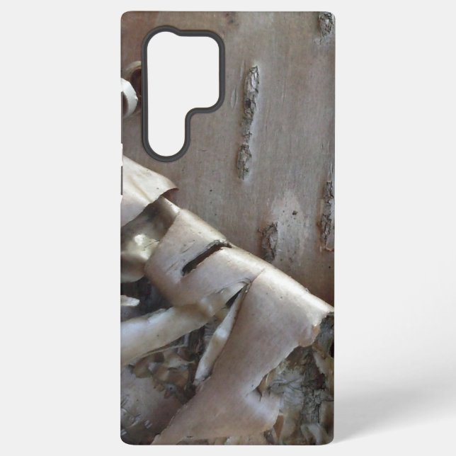Curly Birch Bark Tree Rustic Samsung Galaxy S22 Ultra Case (Back)