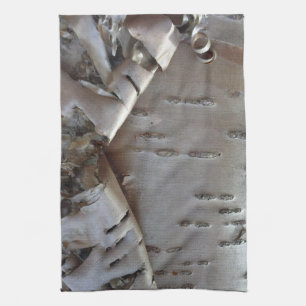 Curly Birch Bark Tree Rustic Tea Towel