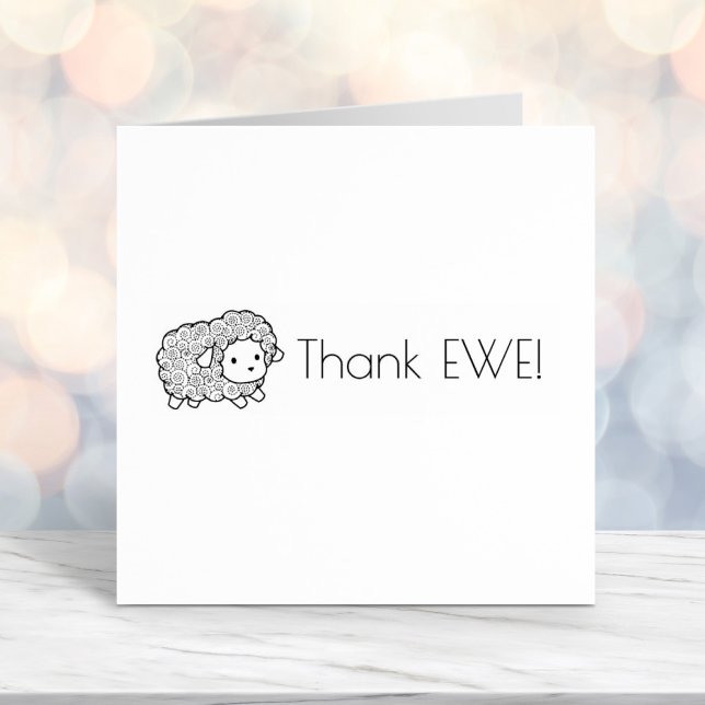 Curly Coat Little Sheep Thank Ewe (You) Self-inking Stamp (Creator Uploaded)
