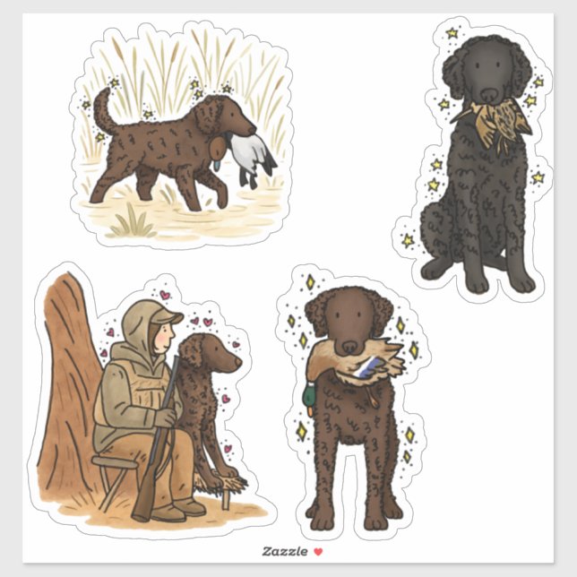 Curly Coated Retriever Car Decal (Sheet)