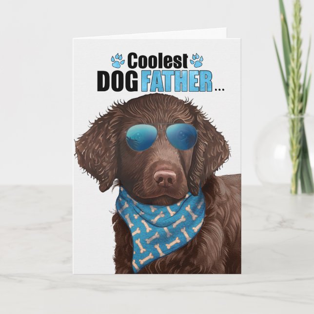 Curly Coated Retriever Coolest Dad Father's Day Holiday Card (Front)