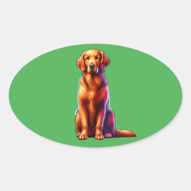 Curly Coated Retriever Dog Oval Sticker (Front)