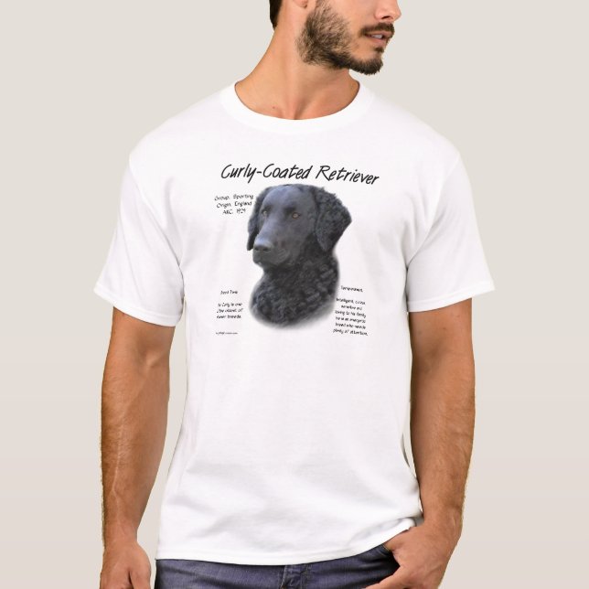 Curly-Coated Retriever History Design T-Shirt (Front)
