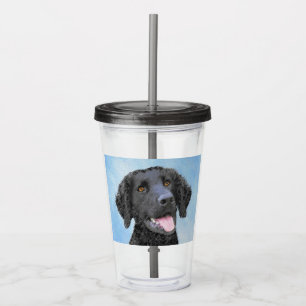 Curly-Coated Retriever Painting - Original Dog Art Acrylic Tumbler