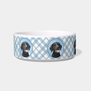 Curly-Coated Retriever Painting - Original Dog Art Bowl
