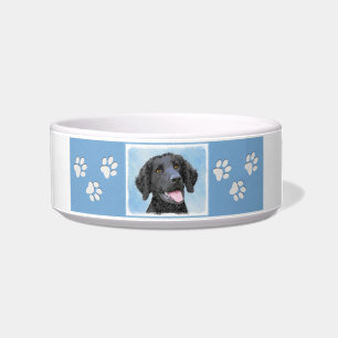 Curly-Coated Retriever Painting - Original Dog Art Bowl