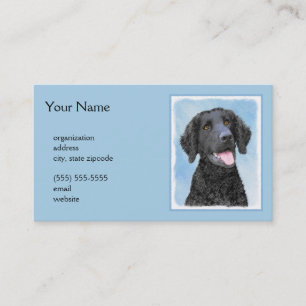 Curly-Coated Retriever Painting - Original Dog Art Business Card