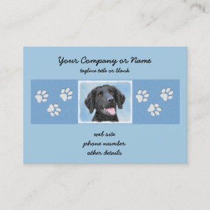 Curly-Coated Retriever Painting - Original Dog Art Business Card