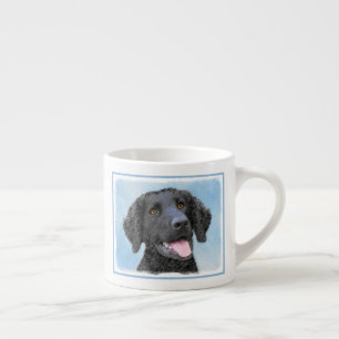 Curly-Coated Retriever Painting - Original Dog Art Espresso Cup