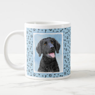 Curly-Coated Retriever Painting - Original Dog Art Large Coffee Mug