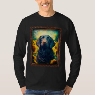 Curly coated Retriever Painting Sunflower Flower M T-Shirt