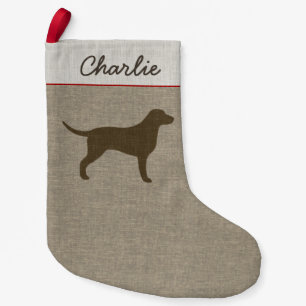 Curly Coated Retriever Silhouette Dog Breed Custom Small Christmas Stocking