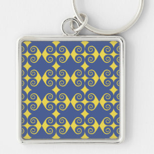 Curly Diamond Pattern Key Ring