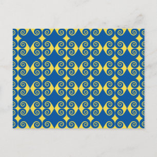 Curly Diamond Pattern Postcard