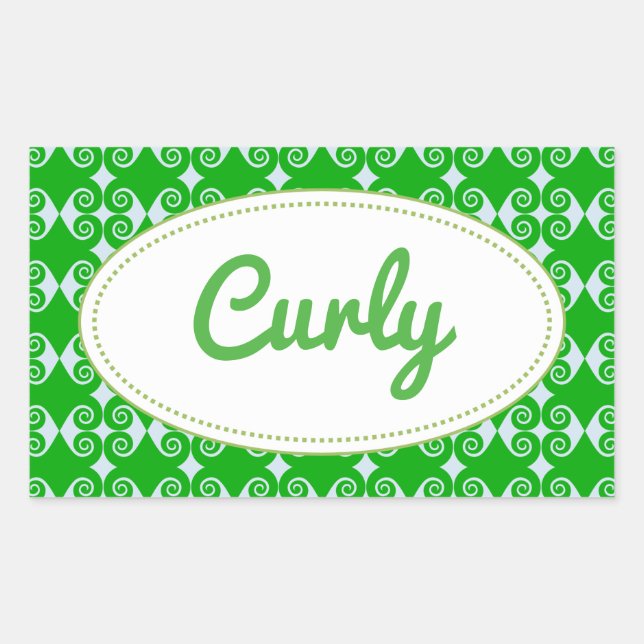 Curly Diamond Pattern Rectangular Sticker (Front)
