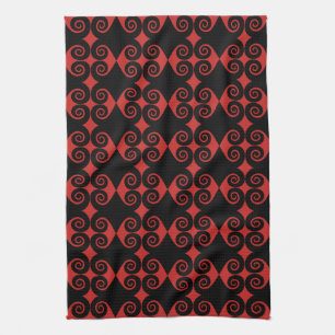 Curly Diamond Pattern Tea Towel