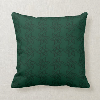 Curly Flower Pattern - Dark Green on Green Cushion