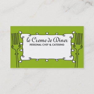 curly forks decorative chef catering business c... card