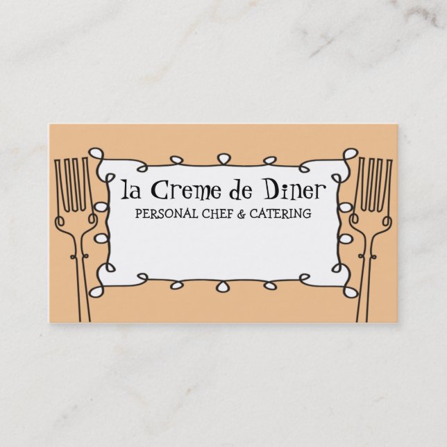 curly forks decorative chef catering business c... card (Front)