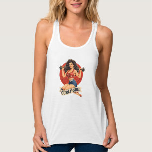 Curly Girl Hair Goals -Retro Gym Pin-up Activewear Singlet