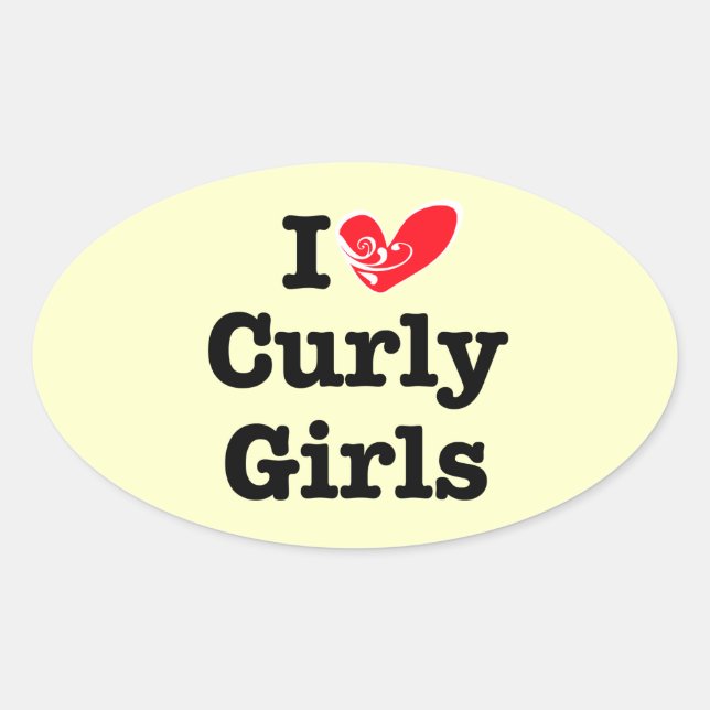 Curly Girls Love Oval Sticker (Front)