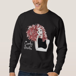 Curly Girly Cute Curly Hair Natural Redhead Wild C Sweatshirt