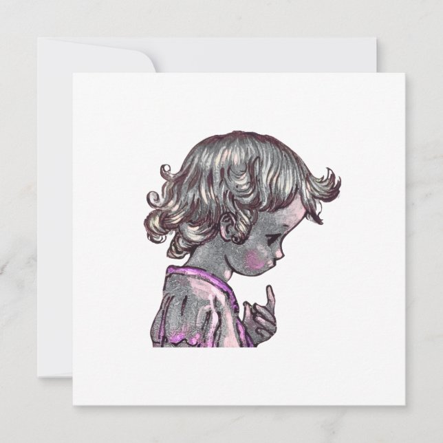 Curly Hair Girl blank card (Front)