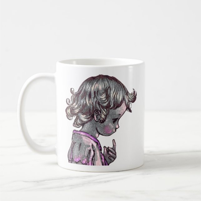 Curly Hair Girl mug  (Left)