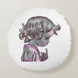 Curly Hair Girl pillow